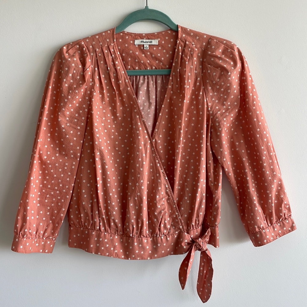 Madewell Stars Wrap Top Size Small